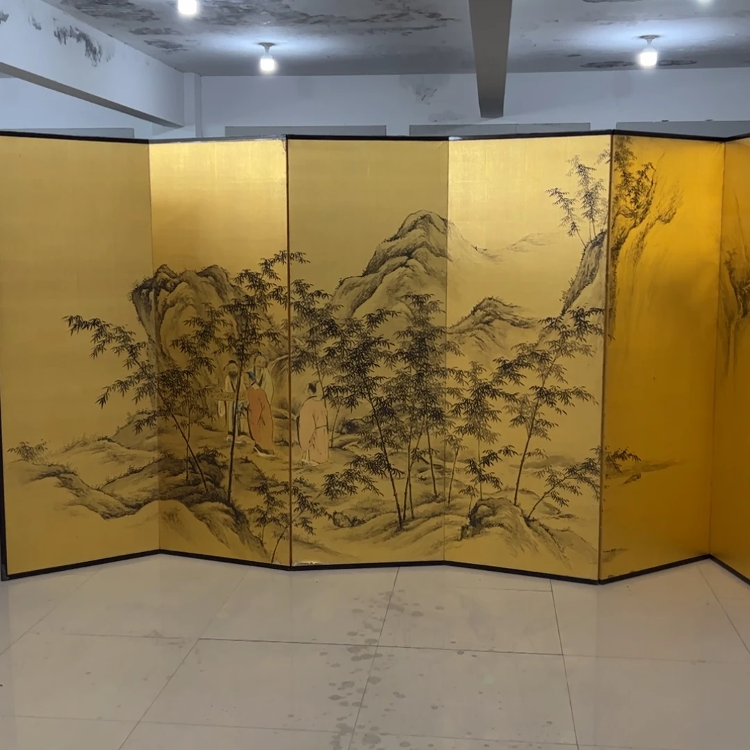 绘画屏风框画茶空间设计