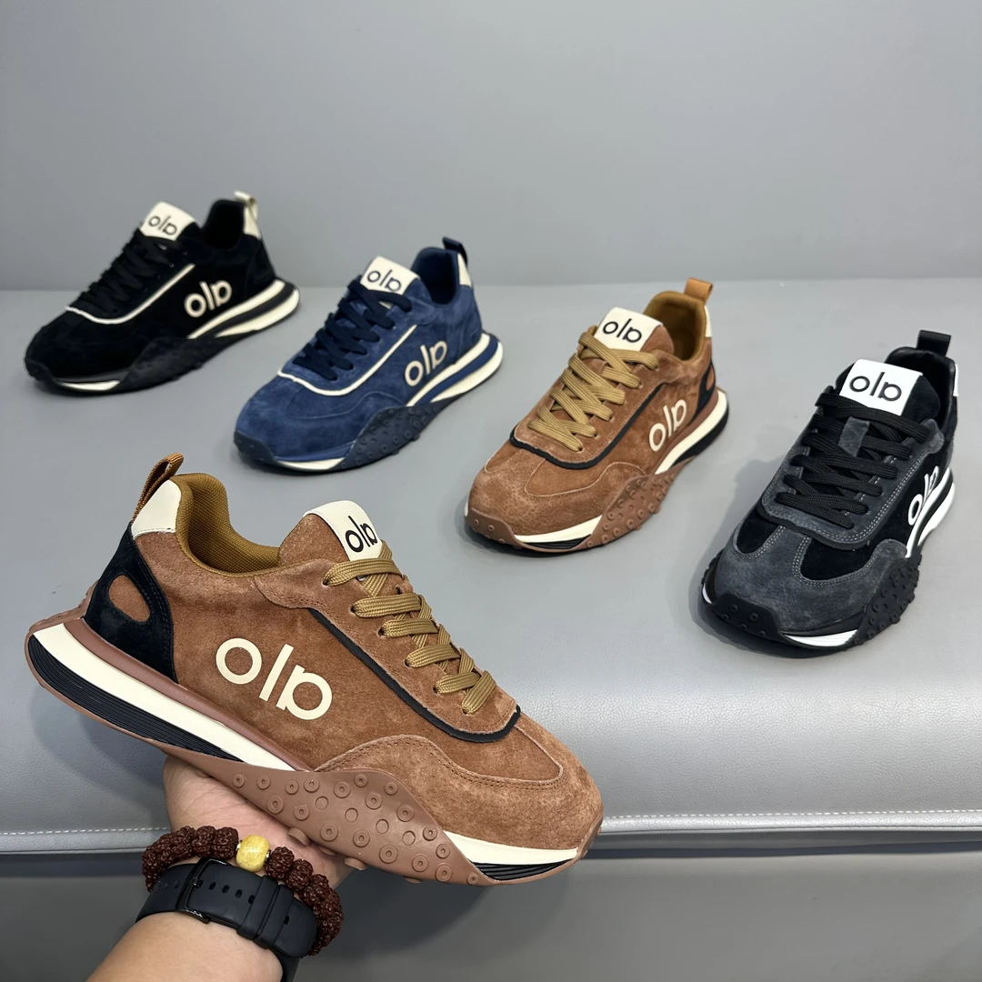 2025新款低帮系带拼接磨砂老爹鞋舒适增高防滑软底休闲百搭男鞋