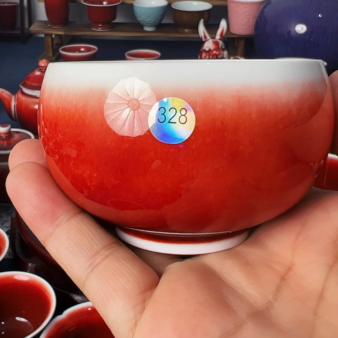 景德镇陶瓷原矿郎红茶具微瑕