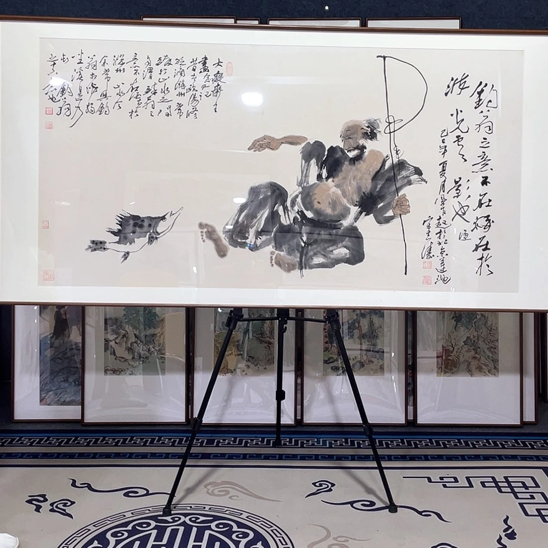 国画手绘画作品带框80/160