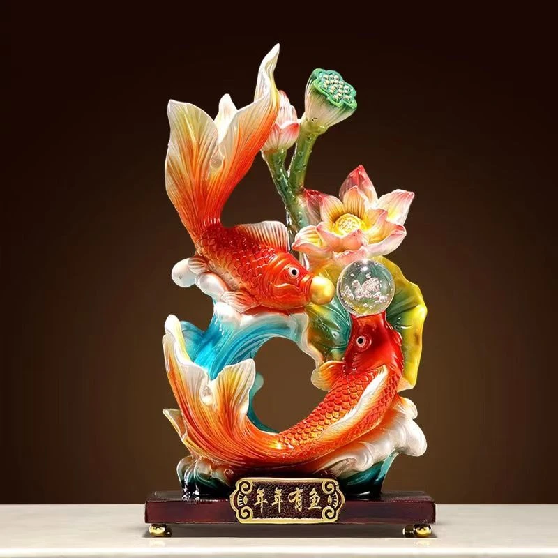 如鱼得水招财摆件年年有余锦鲤鱼客厅家居酒柜乔迁新居办公室装饰