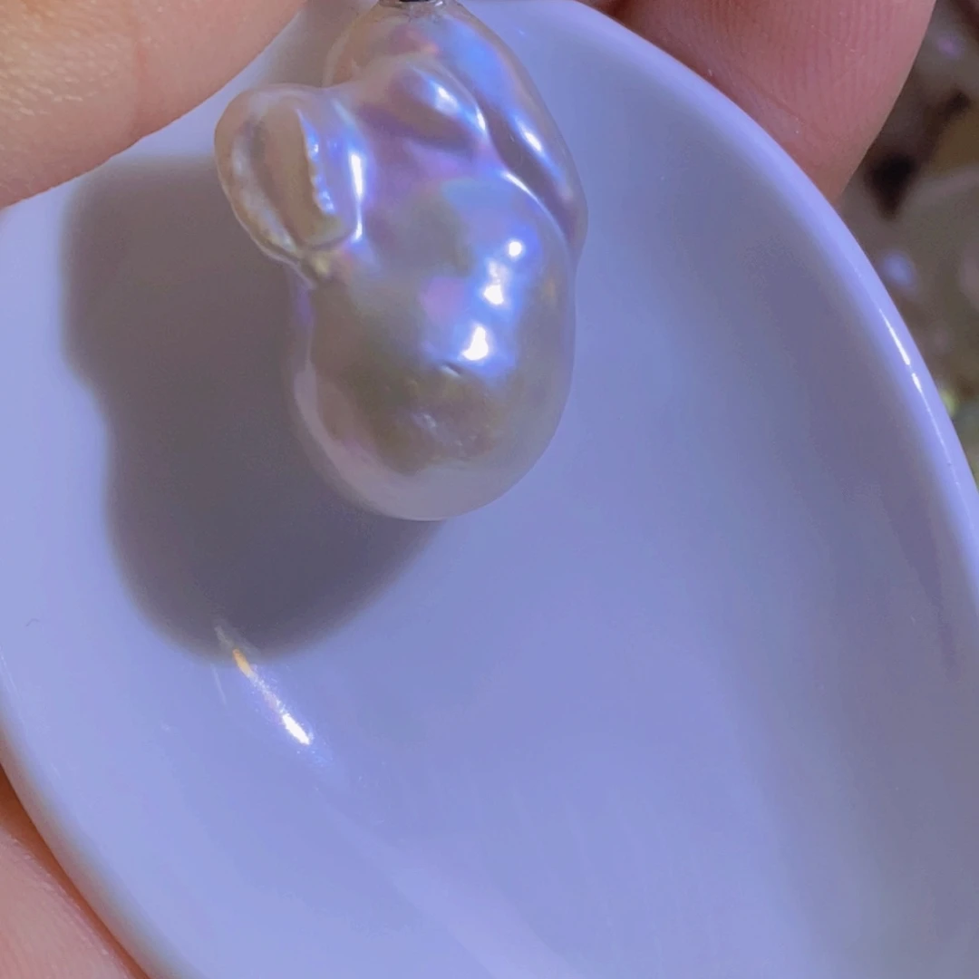 银S925镶嵌淡水珍珠微瑕