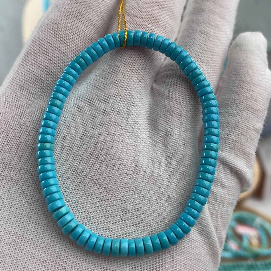 绿松石手链未镶嵌云盖寺精品药片卡4.6