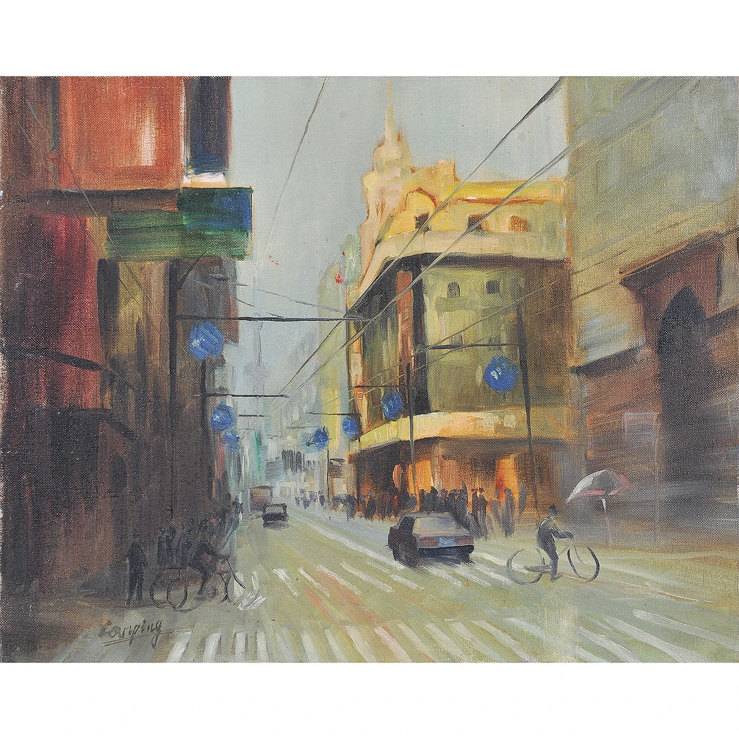壹画廊艺术品画家兰平油画上海街景