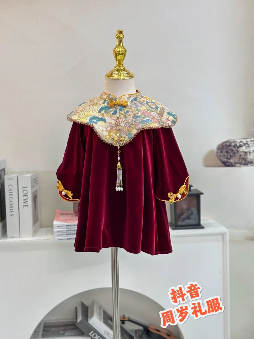 周岁礼服新款礼服秋冬新款抓周礼服