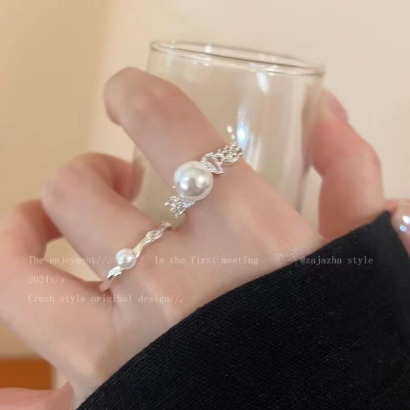 合金戒指 甜酷开口戒指ins小众设计轻奢高级感食指戒时尚个性指环