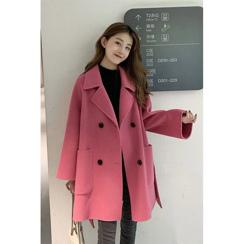 双层加棉2025冬装呢子大衣冬季新款韩版中长款宽松毛呢外套