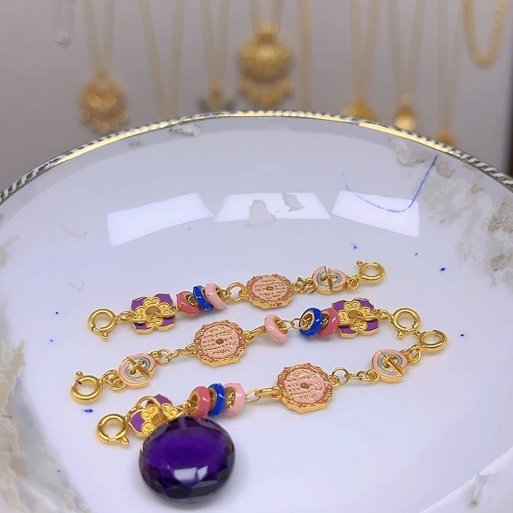 紫晶颈饰银S925镶嵌紫晶925镶嵌36