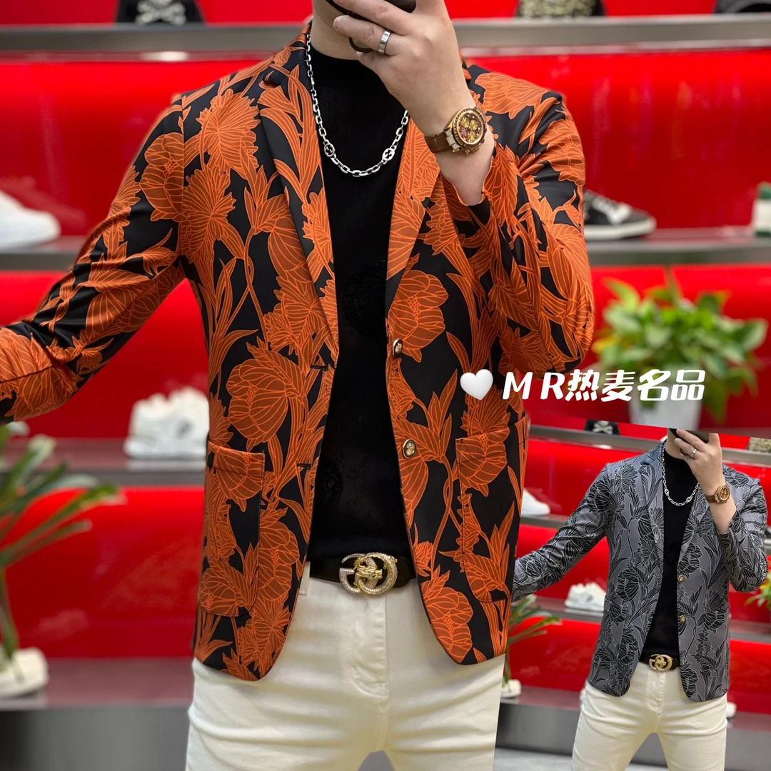 【星欧甄选】秋冬新款西装国风潮休闲款 男士修身翻领西装外套