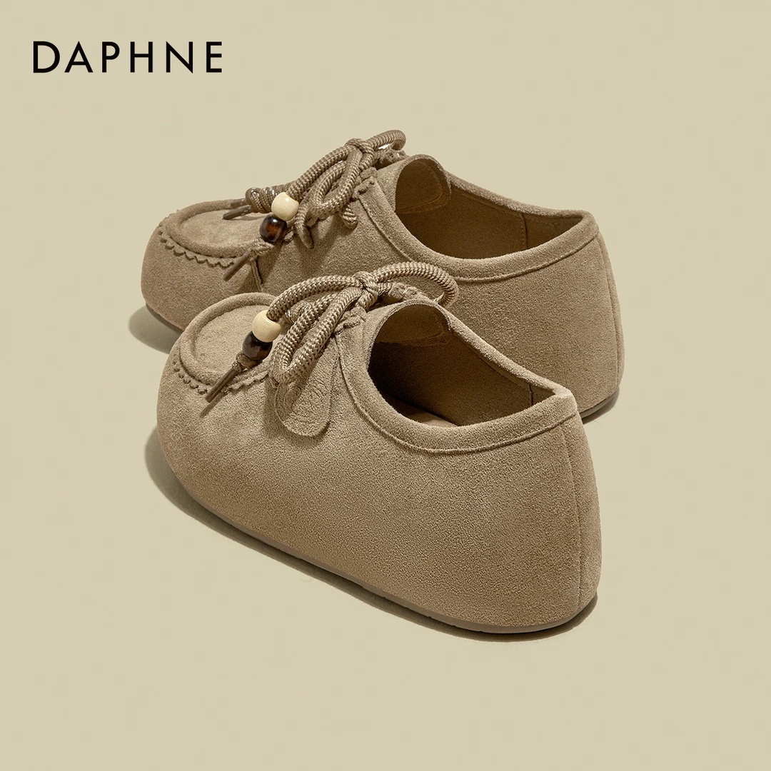 达芙妮复古厚底勃肯鞋女2025秋季新款小个子休闲百搭一脚蹬乐福鞋