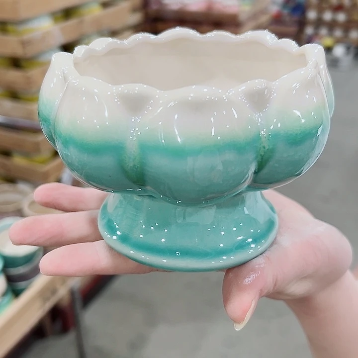 有孔.凑满10元发货多肉陶瓷花盆！