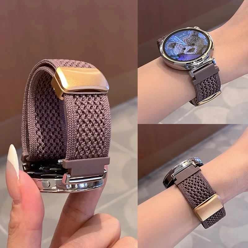 适用华为表带gt5Watch磁吸gt3编织透气手表荣耀Pro华为gt4表带女