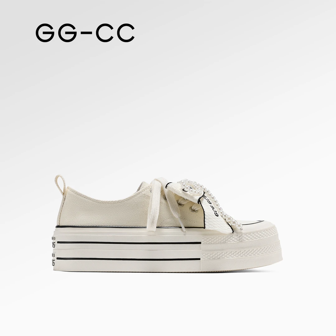 【福利专享】GG-CC25年夏新款潮流厚底小白鞋帆布鞋女鞋8555