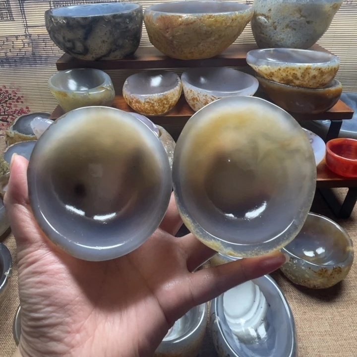 红***馨天然玛瑙原石碗原色