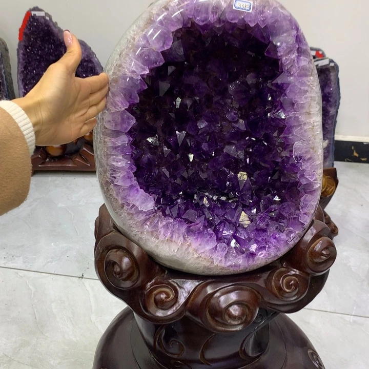 大型摆件（非配饰）未镶嵌水晶全抛帝紫大牙