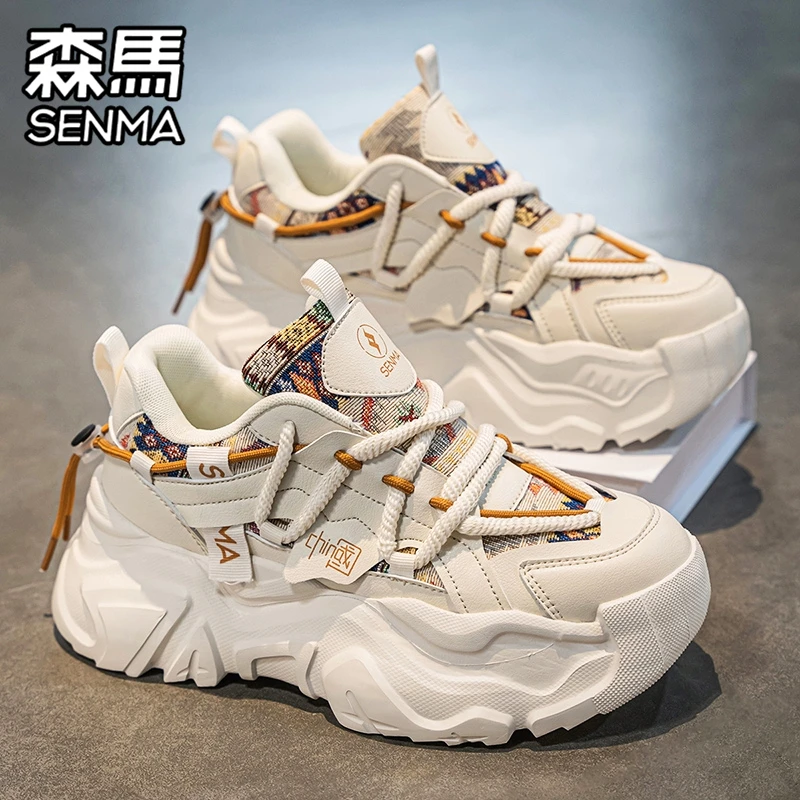森马男鞋冬季潮牌高级感运动休闲跑步男士厚底内增高百搭老爹潮鞋