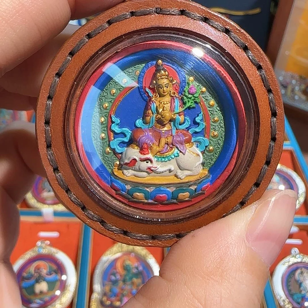 泥塑普贤擦擦唐卡手绘作品