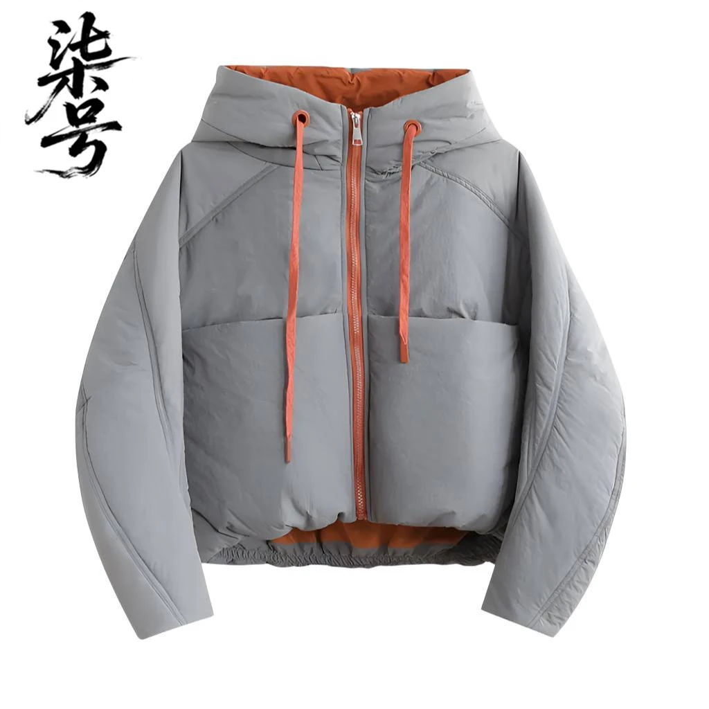 【柒号】女童宽松羽绒棉服拼色冬装加厚保暖中大童棉衣外套女孩连帽