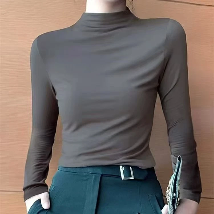 160-女款秋冬打底衫内磨毛小高领，内搭无痕，棉莫代尔弹力面料