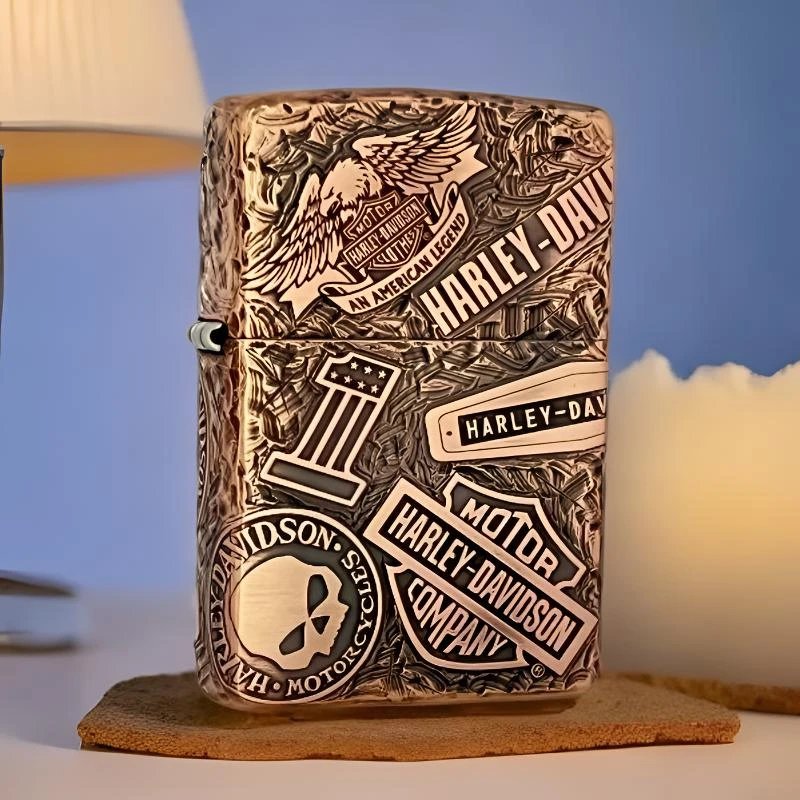 ZIPPO打火机【纯紫铜哈雷十一章】正品男士收藏送礼高端礼品 DYJ1