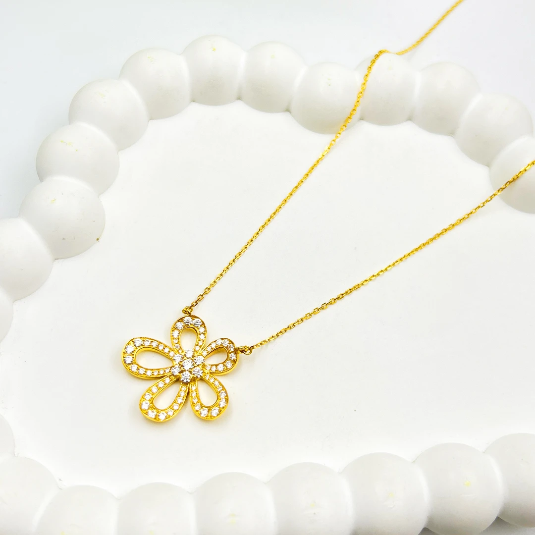 足金999 镶嵌格桑花套链