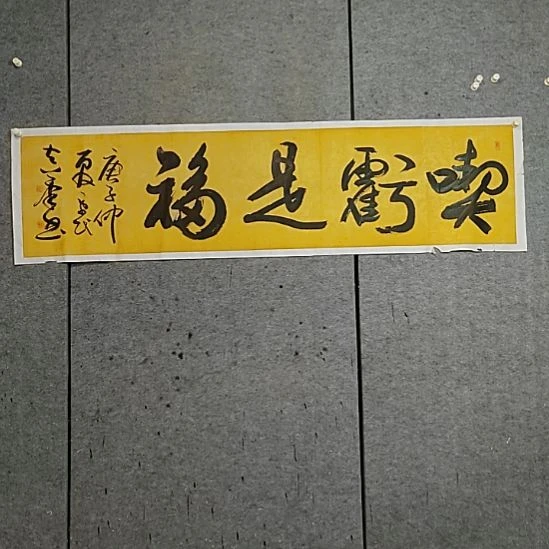 书法宋秉民。六尺对开。有裂口。庚子年。慎拍
