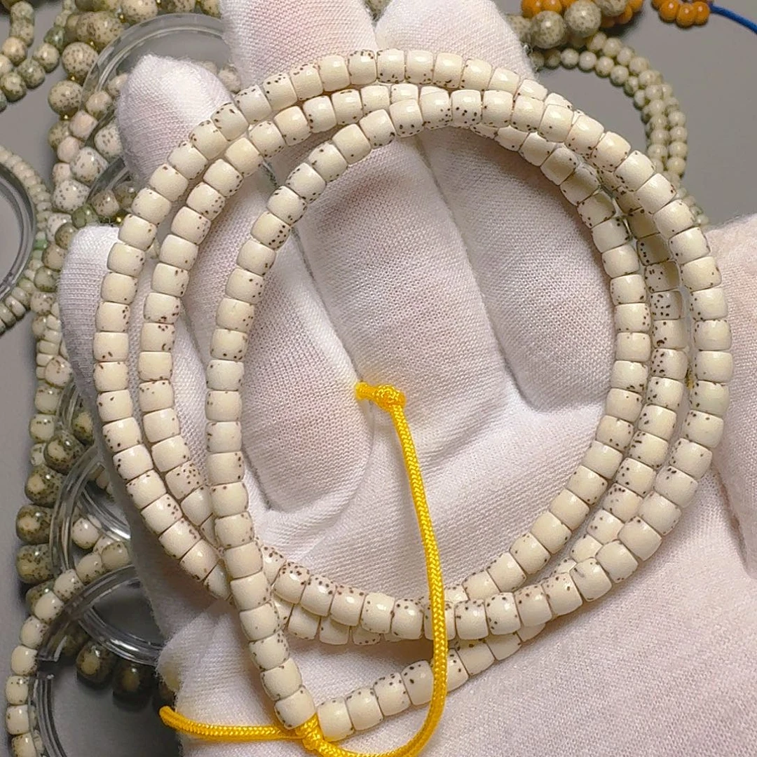 星月菩提手串原生态顺白5✖️4直切脖挂168颗星月菩提