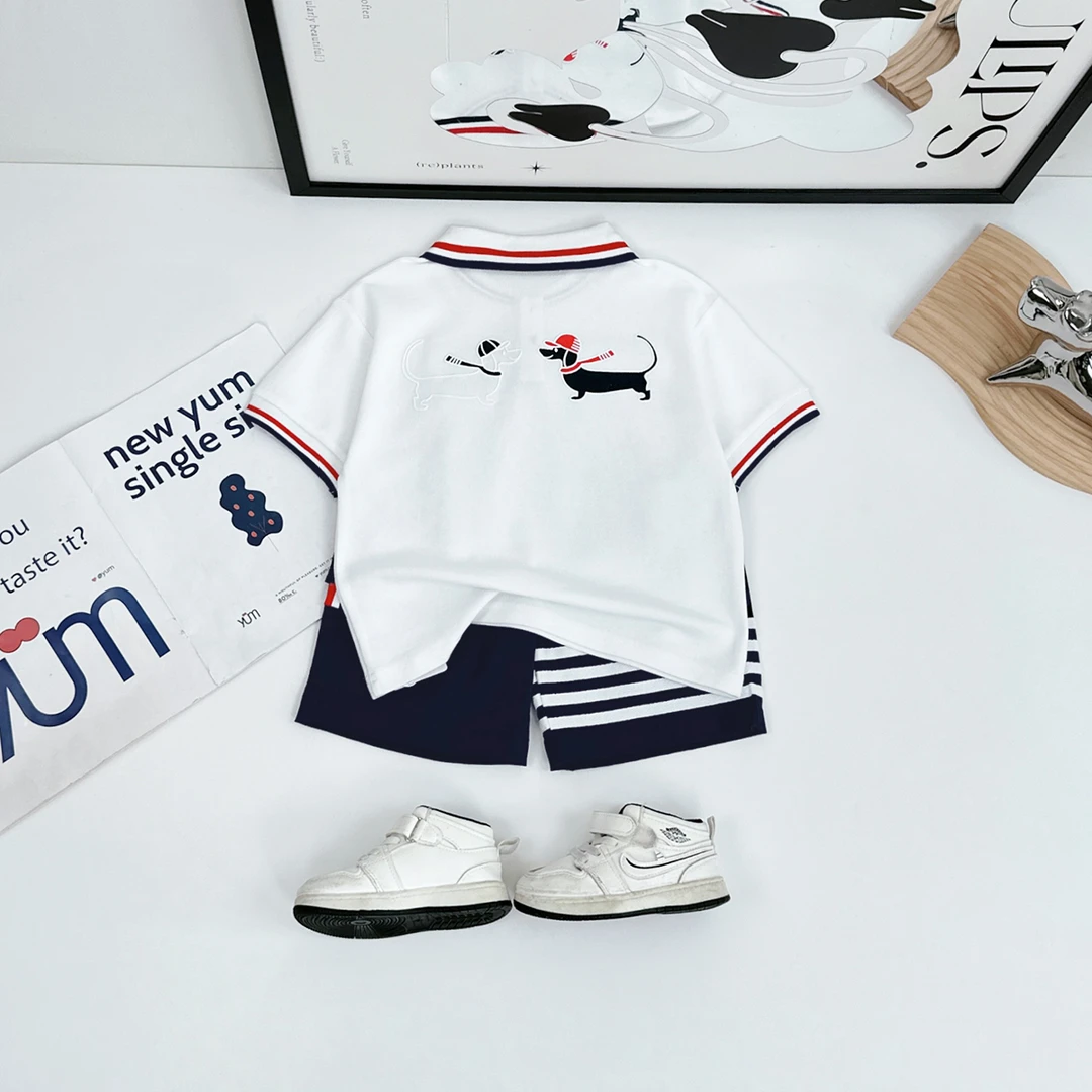 儿童套装夏季2025新款男童短袖两件套洋气潮 HZ25321悠悠童话童装