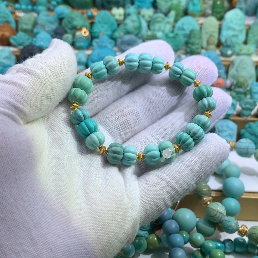 绿松石18K金镶嵌手链