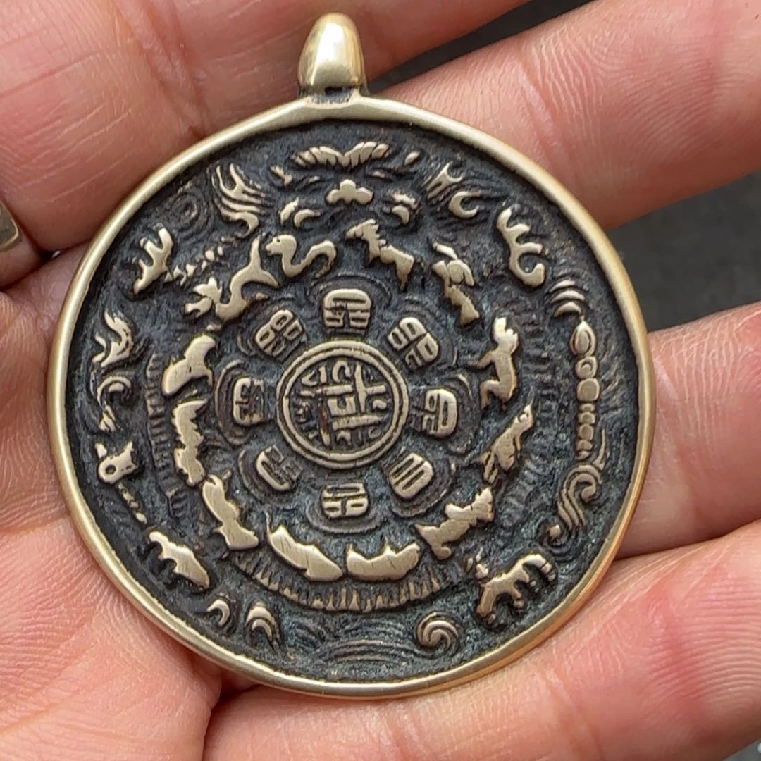 精品立马铜九宫牌十二咒点