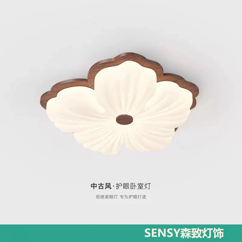 卧室吸顶灯意式极简轻奢高级感全光谱护眼花朵水晶砂主卧书房间灯