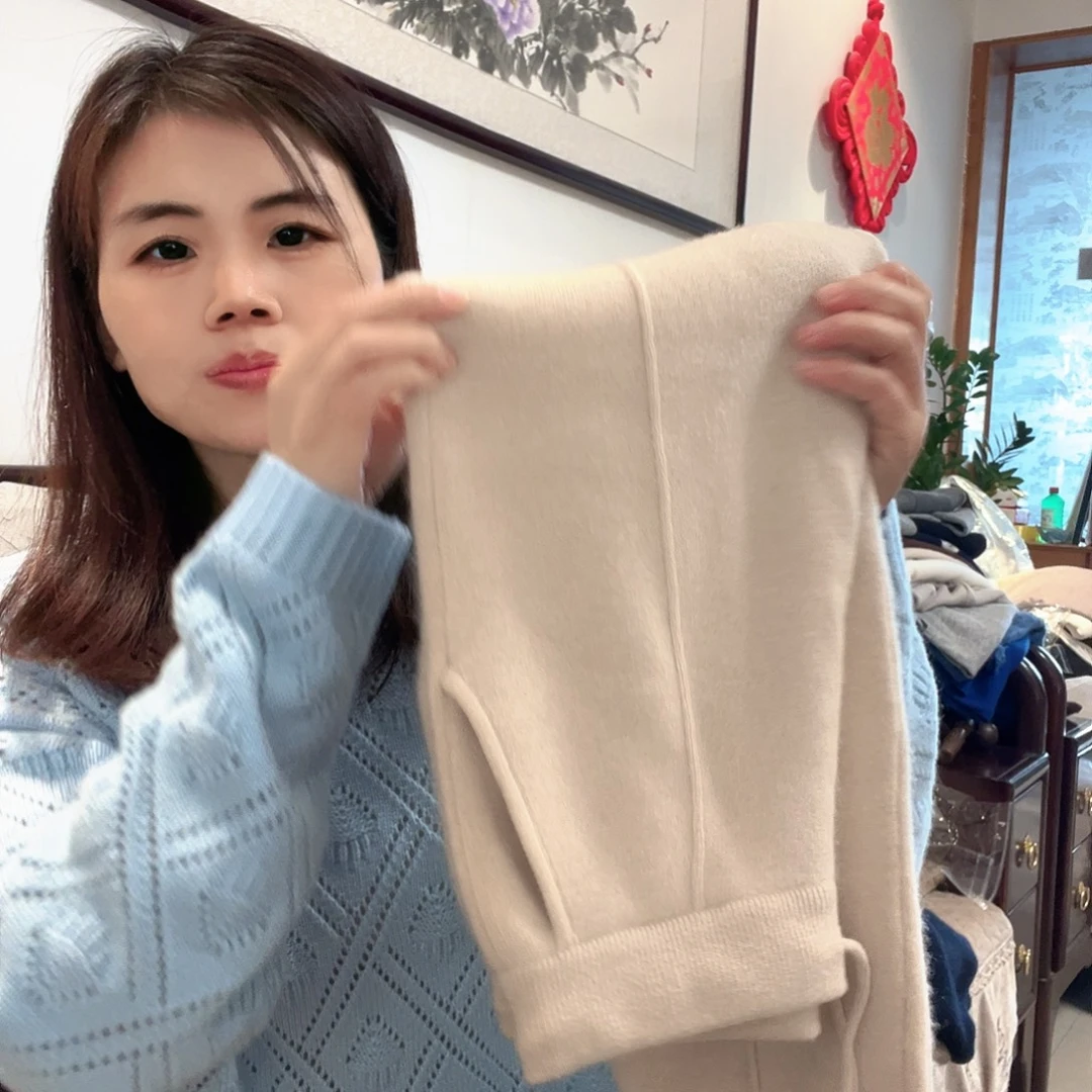 羊羔毛山羊绒米色裤子888888
