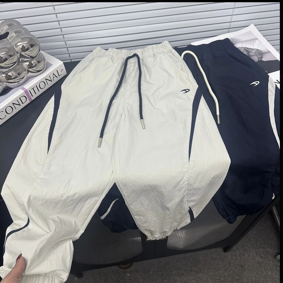 夏季中大童拼色潮流九分裤百搭设计韩版束脚裤百搭儿童裤时尚潮流