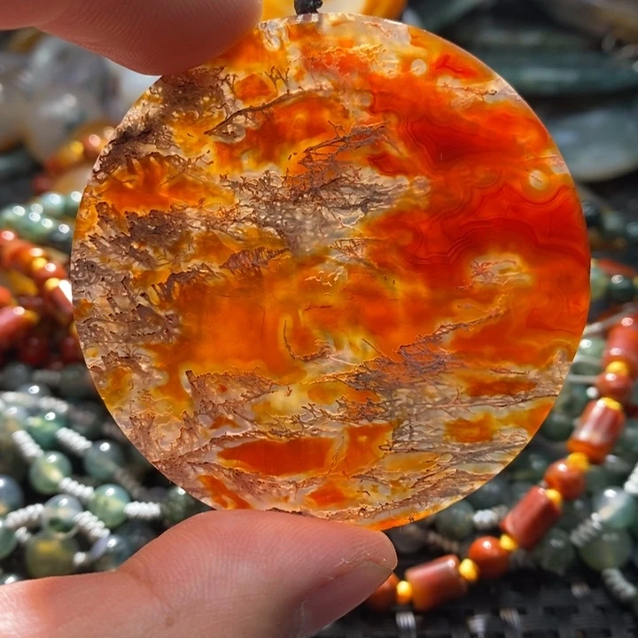 【闪购商品】玛瑙/玉髓颈饰未镶嵌云**绘