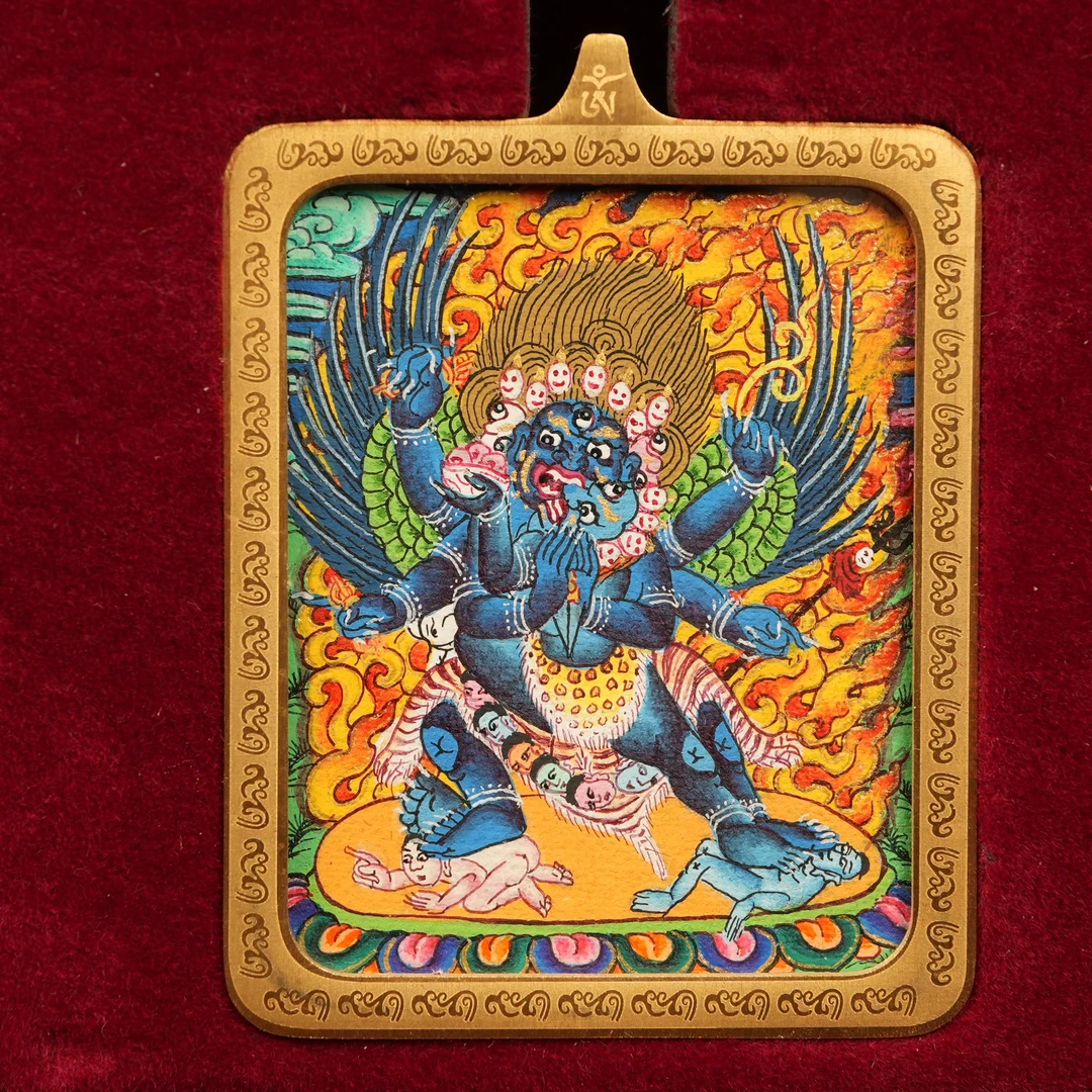 精美手绘唐卡  普巴金刚 4×5cm