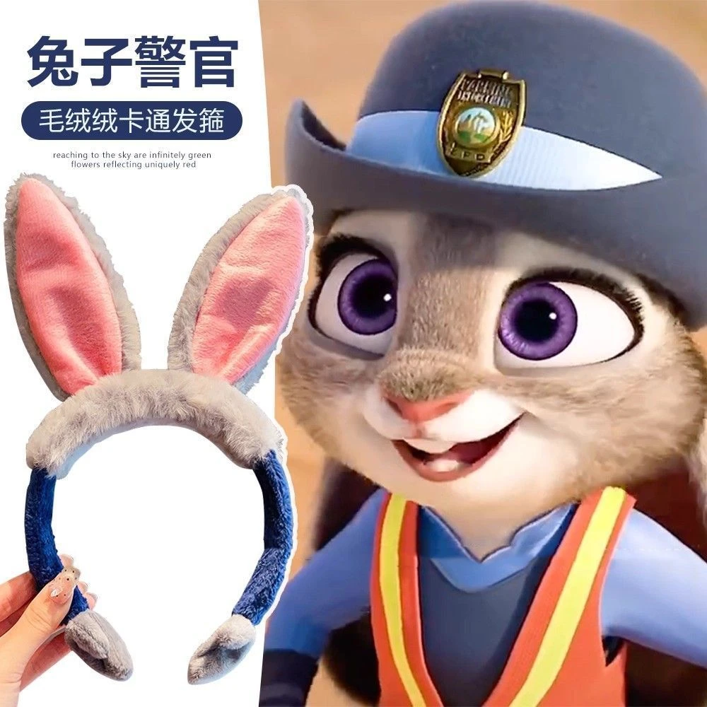 儿童可爱毛绒发箍女童超大蝴蝶结在逃公主头箍女孩迪士尼拍照发卡