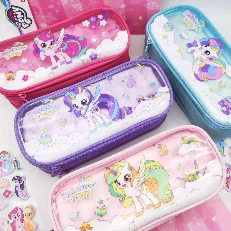 超越者彩虹小马透明三层笔袋