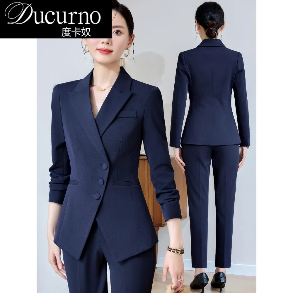 西服职业装春秋季新款工装轻职场正装工作服气质西装外套时尚套装