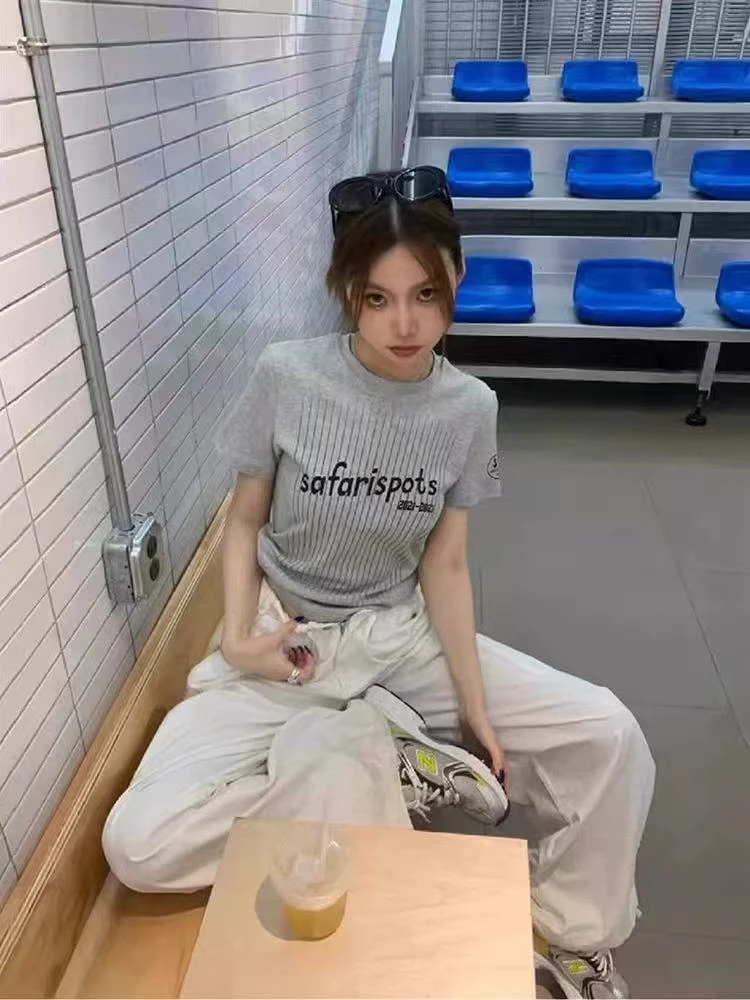 【“33”T恤】韩国单！Sa*fari小众圆领正肩上衣短袖女