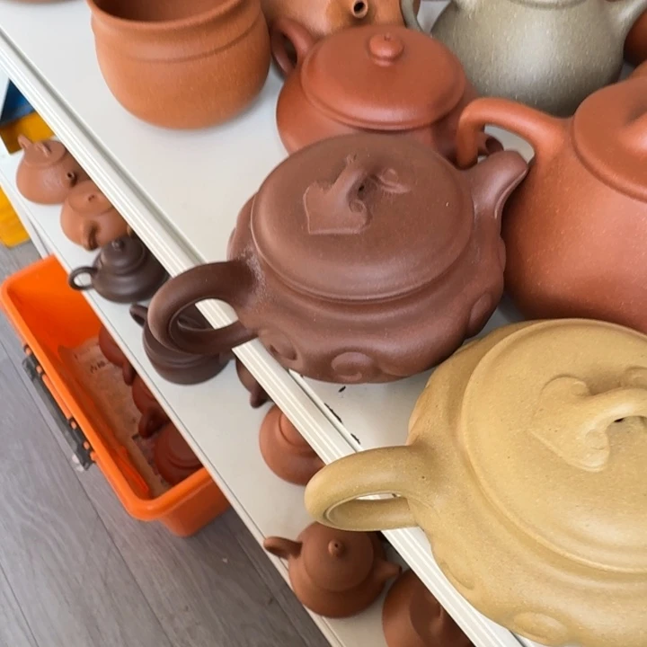 日***尧紫砂茶杯底槽清仿古如意200cc