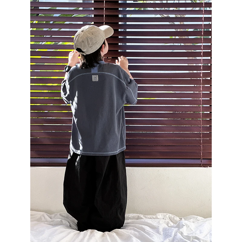 【现货】略略童装儿童夏款日系无骨拼接短袖T恤252TX3753