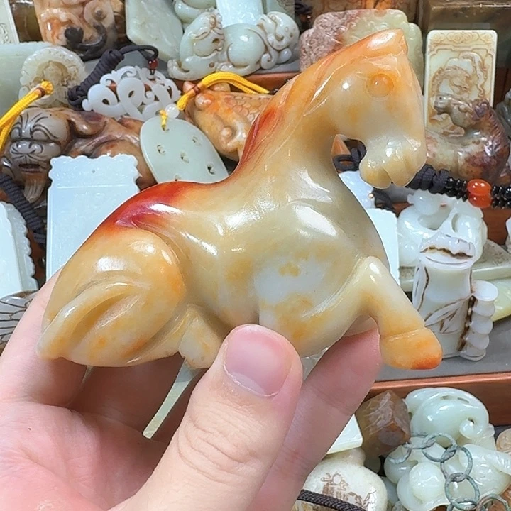和田玉未镶嵌摆件老*