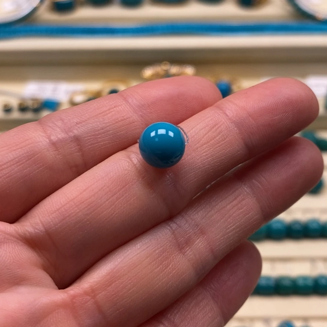 绿松石未镶嵌珠宝奇石直径8.7