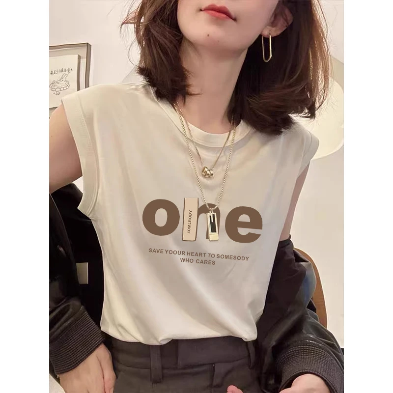2025流行新款正肩圆领短袖t恤女装时尚百搭小飞袖上衣打底衫夏季