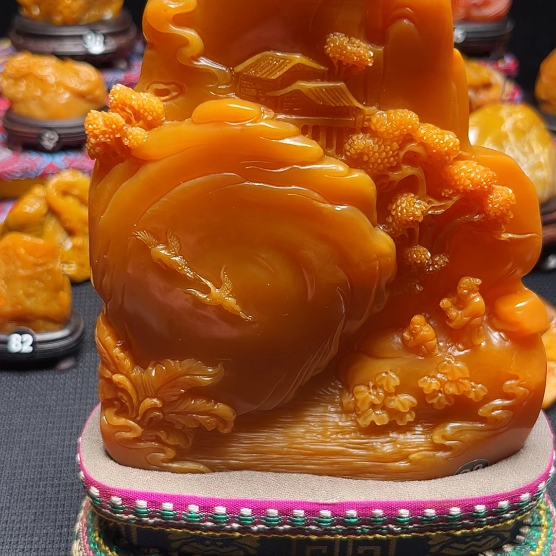 清***月田黄石石雕石雕石雕