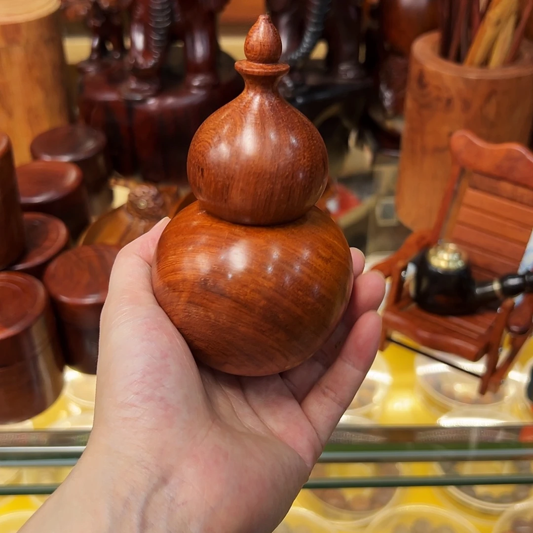 缅甸花梨木葫芦牙签筒