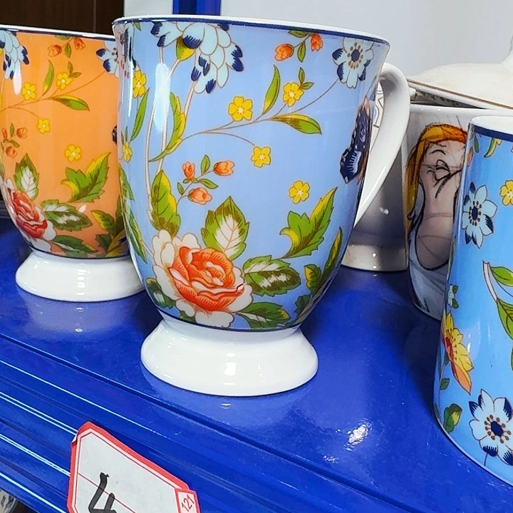 骨瓷蓝色安家高脚杯15一个