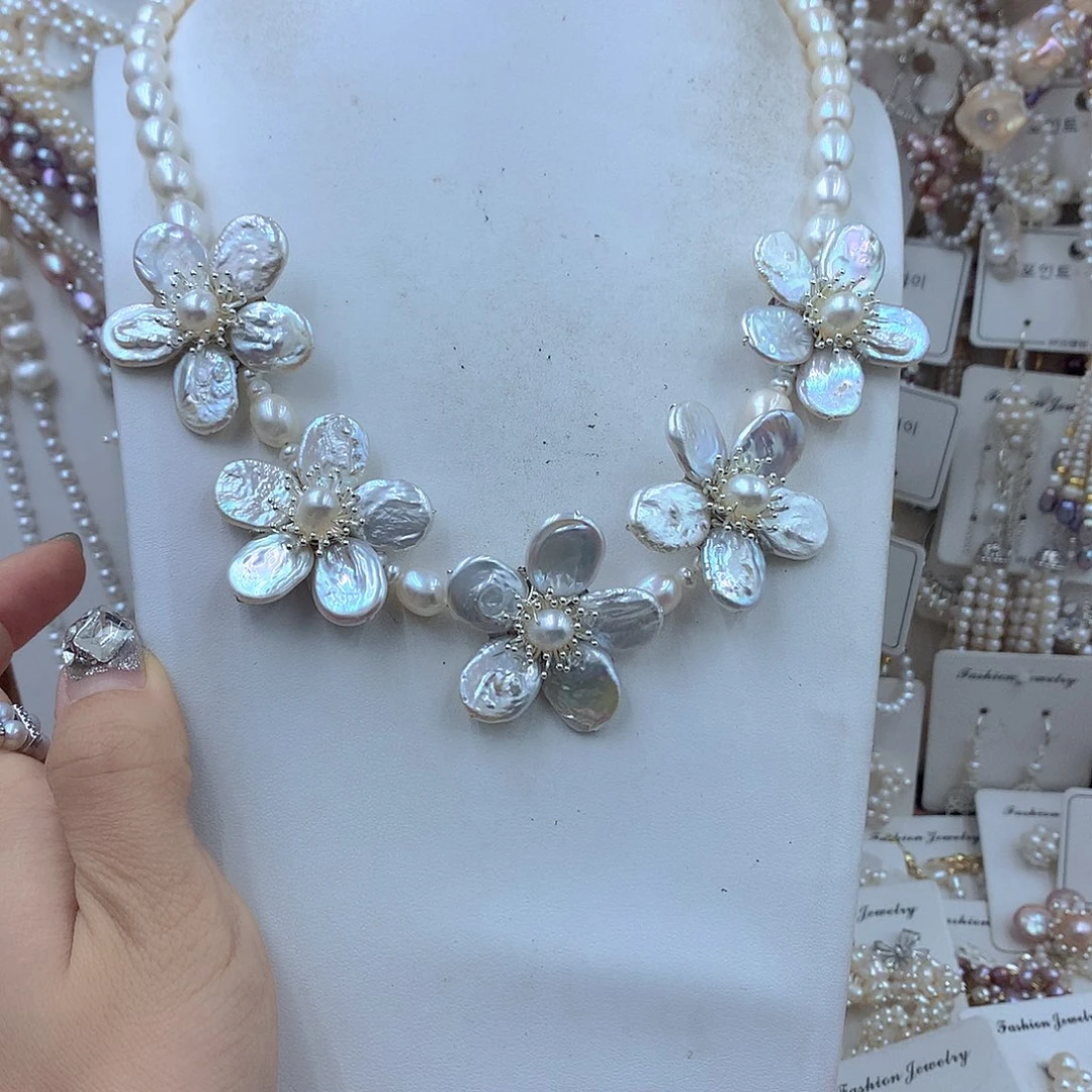 四***享银S925镶嵌淡水珍珠耳饰