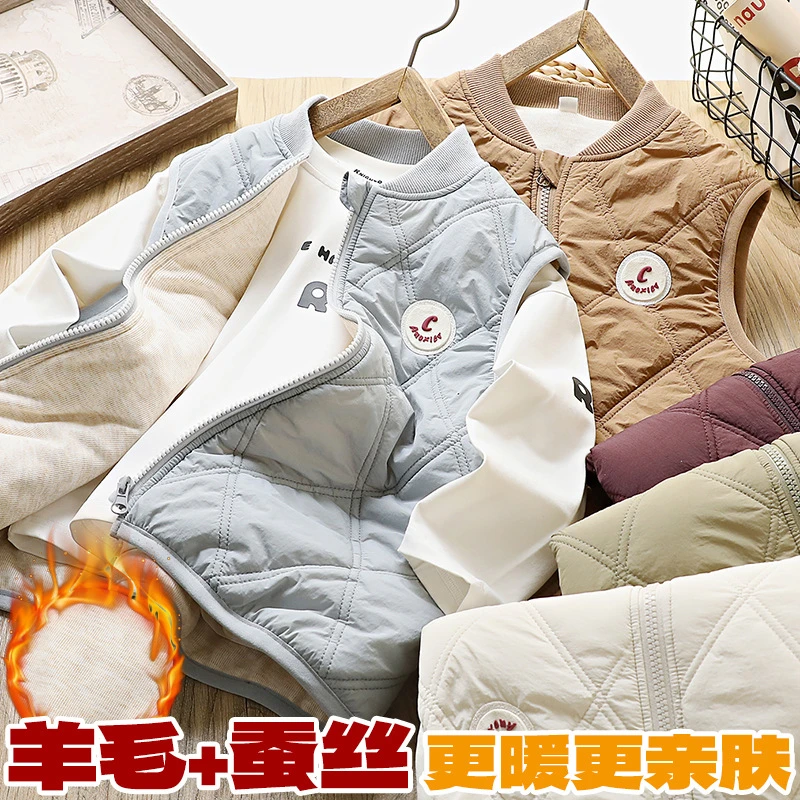 儿童秋冬马甲校服神器加绒加厚女童夹棉保暖背心坎肩男童童装6122
