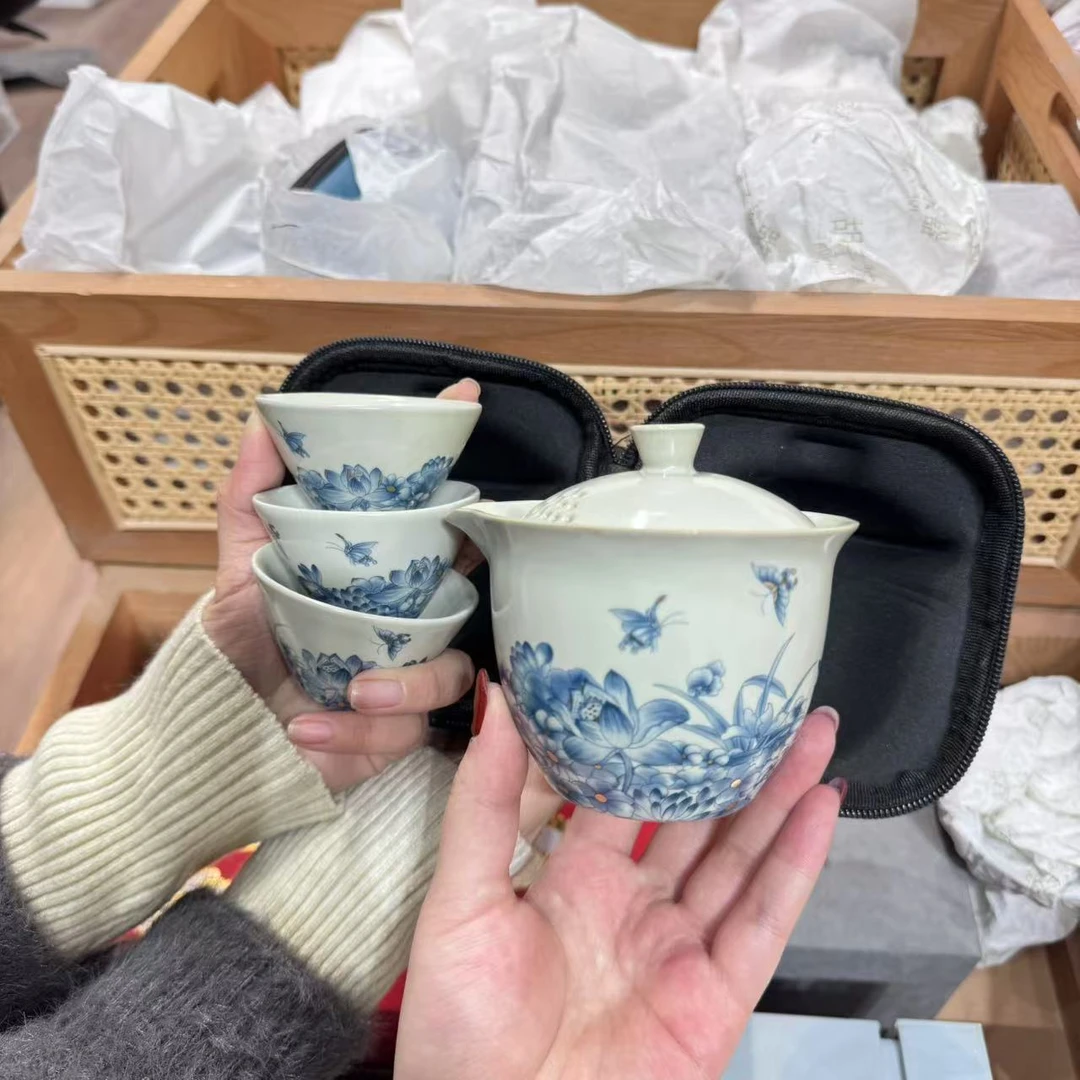 黄汝窑旅行套组一壶三杯 3639